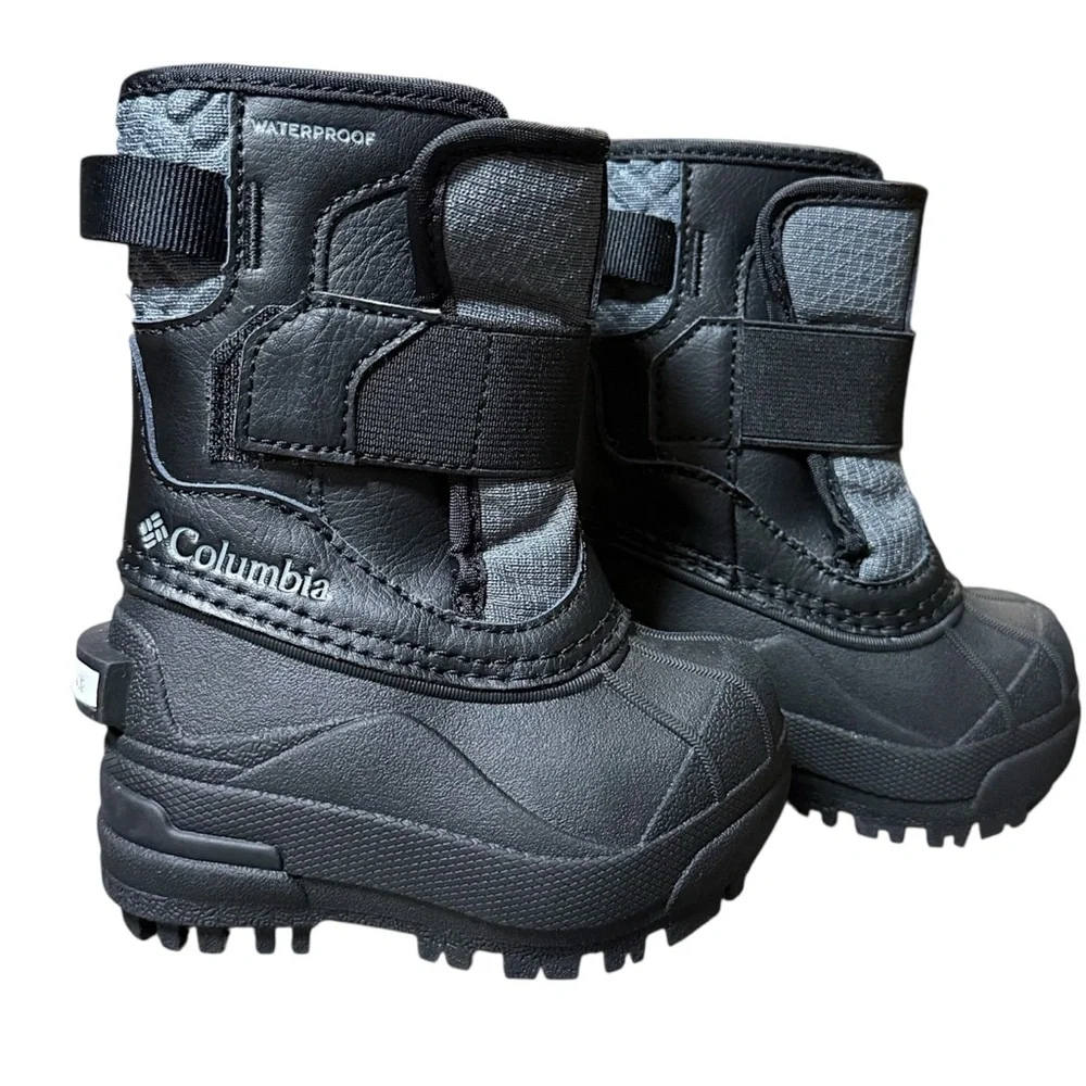 Columbia Omni-Tech Bugaboot Celsius Black Gray Winter Unisex Snow Boot Toddler 4